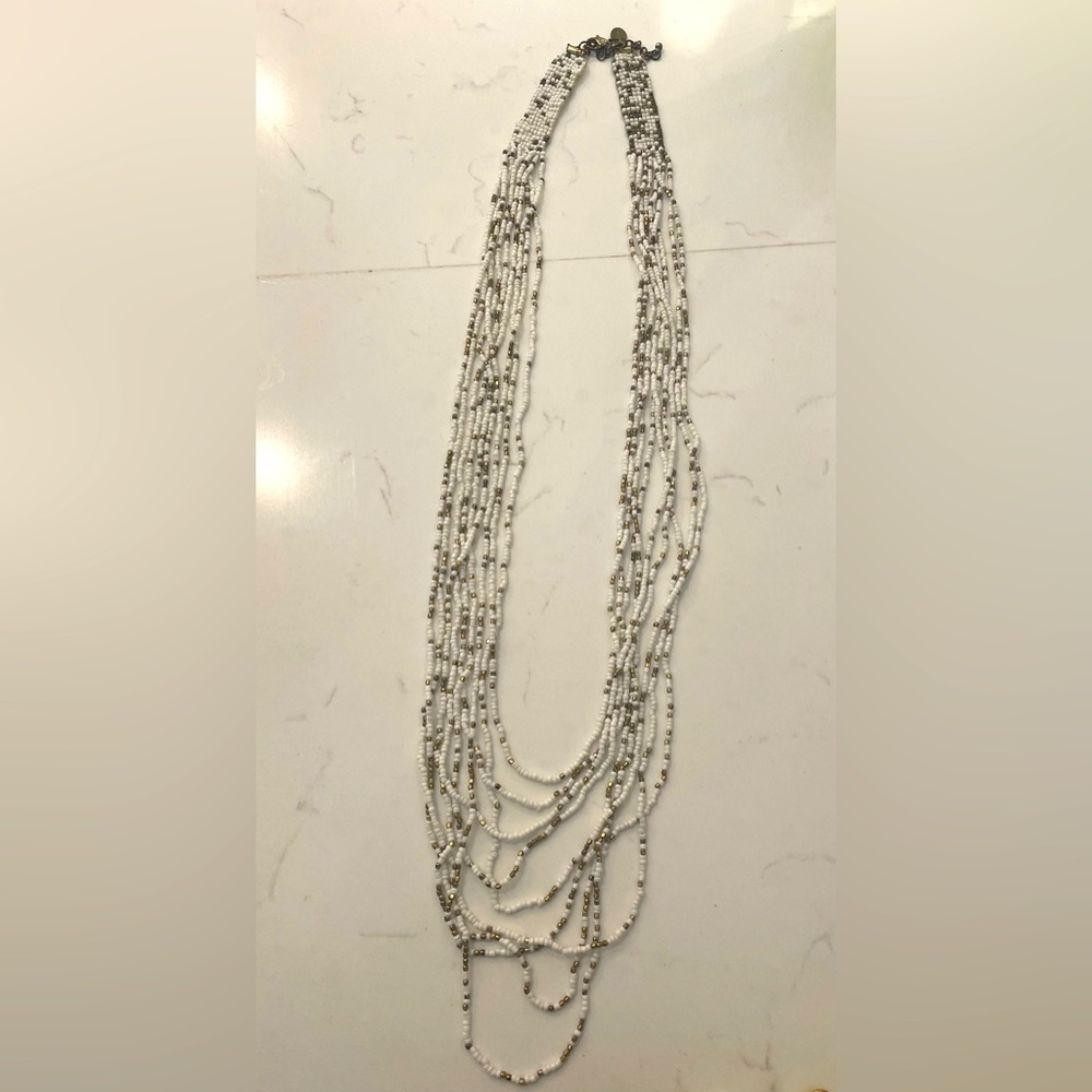 Long white necklace